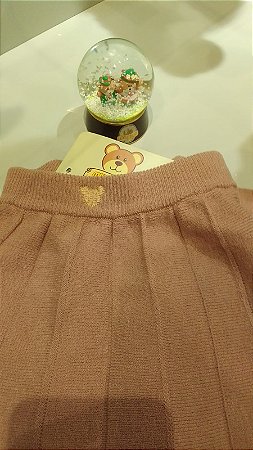 Saia com Pregas - Rosa