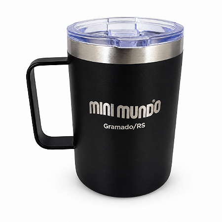 Caneca Térmico de Metal Mini Mundo c/ Tampa