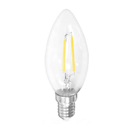Lampada Biv Filamento Led 2w Morno Vela E14