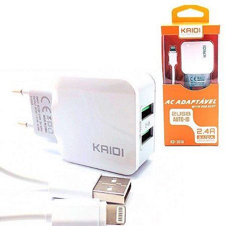 Adap(g)ac 2usb 2,4a Iphone Kaidi+cabo Turbo