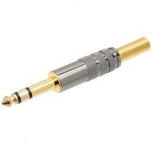 Plugue P10st Grafite Cabo C/mola Ouro 6mm Fstm