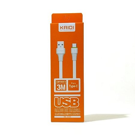 Cabo(g)usb A-m Tipo C 3mt Silicone Br Kaidi