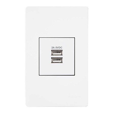 Tomada Ac Dupla Embutir 2usb-a Femea 2a 4x2 Br