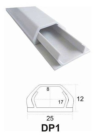Canaleta(g)piso 1dv 25x12mm Cz(barra 2mt)cbo8mm