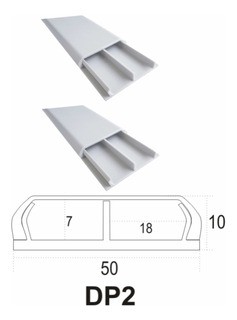Canaleta(g)piso 2dv 10x50mm Bege(barra 2mt)cbo6mm