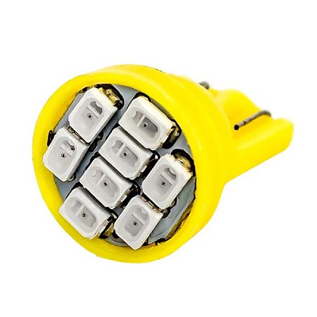 Lampada 12v Pingo 8led 3528 Amarelo(un)f36831