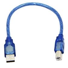 Cabo Usb A-m + B-m 0,30mt Azul P/arduino R3