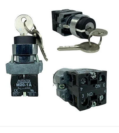 Chave Seletora C/chave Ld 3pos 3amp 22mm 90gr Mtx