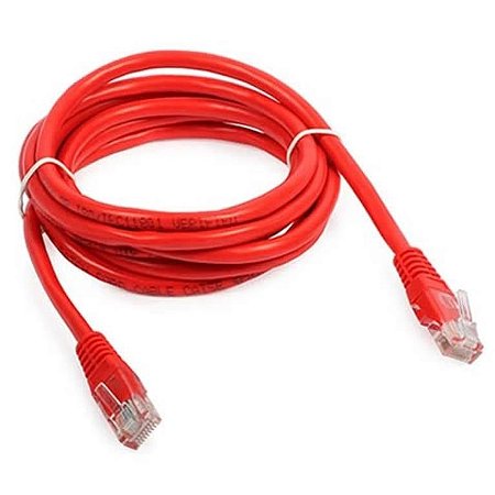 Cabo Patchcord Cat5e 3mt Vermel Rtk Rj45