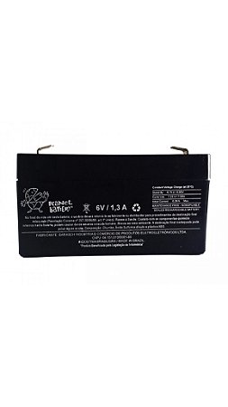 Bateria Selada 6v 1,3a Unip 97x23x51mm