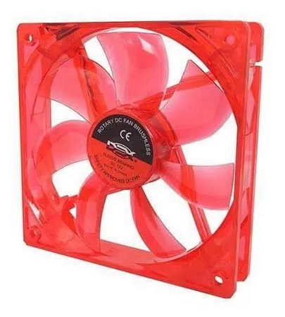 Ventilador 12v 120x120x25mm C/4led Vermelho 3f