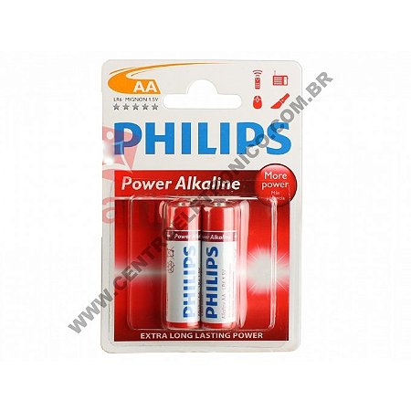 Pilha 1,5v Aax2 Alkalina Philips C/2pcs