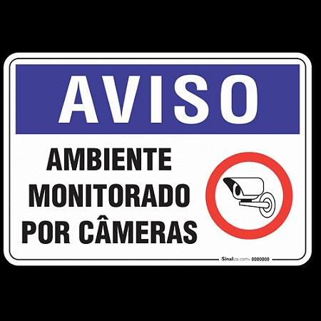 Placa Ambiente Monitorado Cameras(alumin