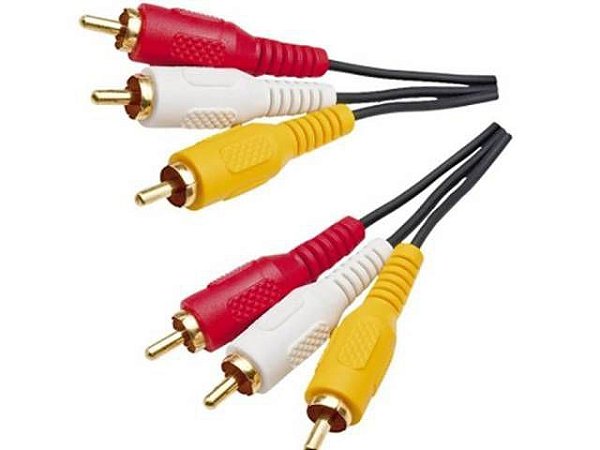 Cabo A/v 3+3rca 1,8mt Gold/dourado Pt F5086