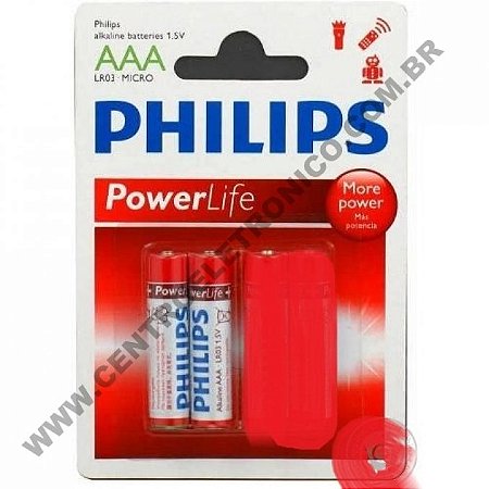 Pilha 1,5v Aaax2 Alkalina Philips 2pc(p)