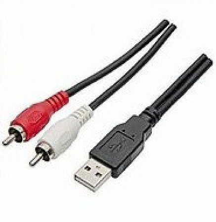 Cabo Usb A-m + 2rca-m 1,2mt Pt Tozz