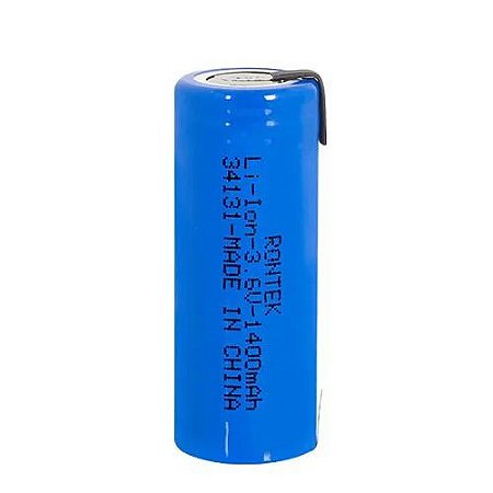 Bateria 3,6v 1500mah Li-ion C/tag Recarreg 18500 18x50mm