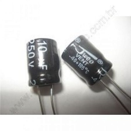 Capacitor Eletrol 10mfx250v 10x15mm 105g
