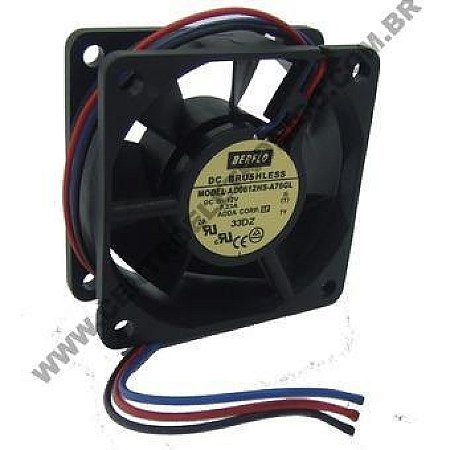 Ventilador 12v 80x80x25mm 3f Rol/nylon