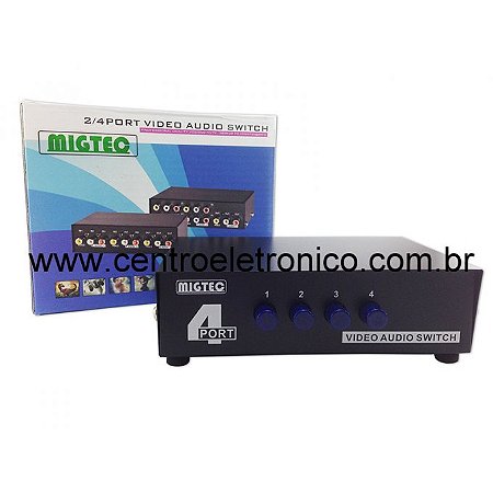 Comutador A/v Audio/video 4in X 1out-tv