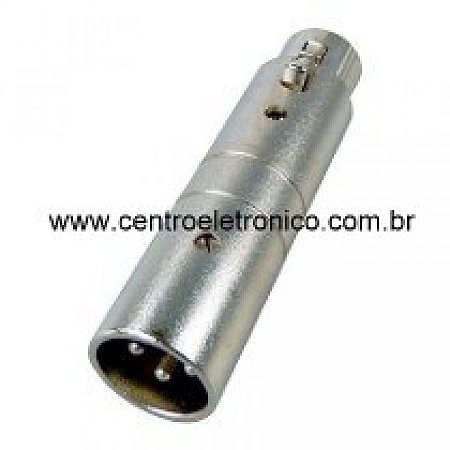 Conector Canon Femea P/macho 3p(adaptado