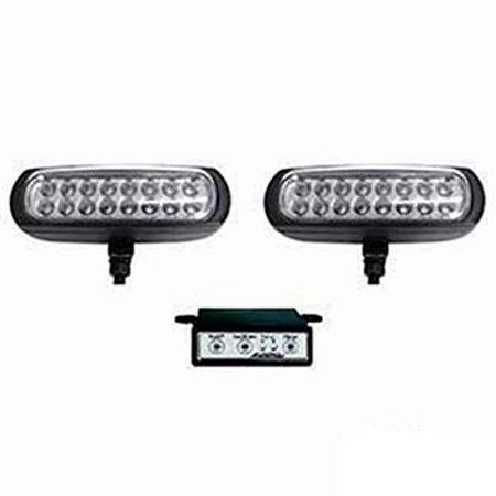 Farol 24v Drl Aux Slim 16leds Br/pt C/efeitos