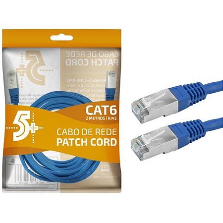 Cabo Patchcord Cat6e 2mt Azul Rj45 F1650/f25425