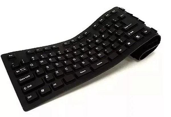 Teclado Micro Usb Flexivel+teclado Preto