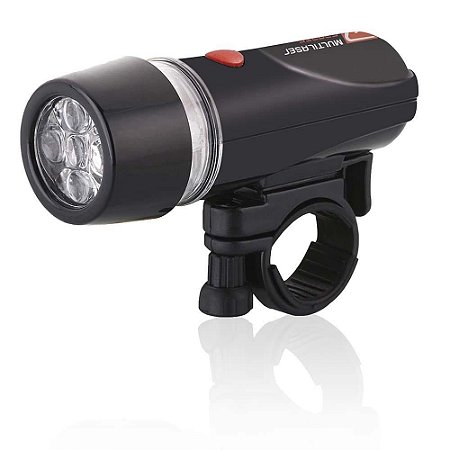 Lanterna Bike 5leds 3funcao C/sup+pilhas Multilaser