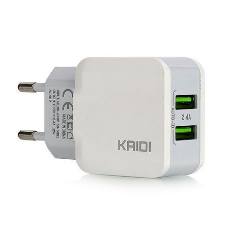 Adap(g)ac Cel 2usb Pde 2,4a 12w Kaidi S/cabo Anatel