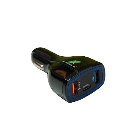 Adap(g)acend 2usb-af+tipo C Femea C/cabo V8 Turbo Kaidi