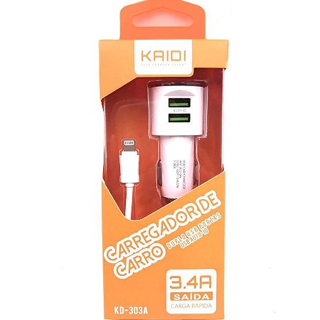 Adap(g)acende 2usb 3a 3.0 Rapido Kaidi