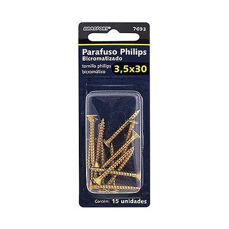Parafuso Philips 3,5x30mm C/15pc Braft