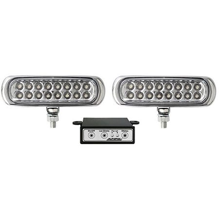 Farol 12v Drl Aux Slim 16leds Am/cr C/efeito