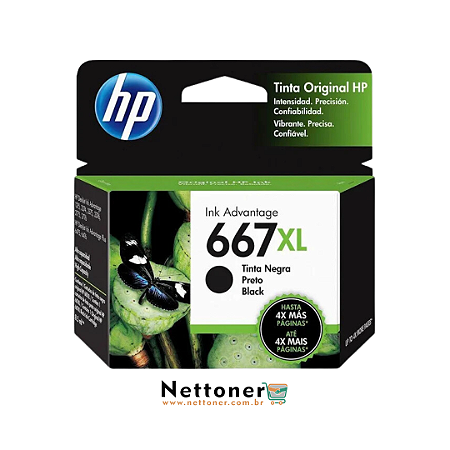 CARTUCHO DE TINTA HP 667XL PRETO ORIGINAL | 3YM79AL