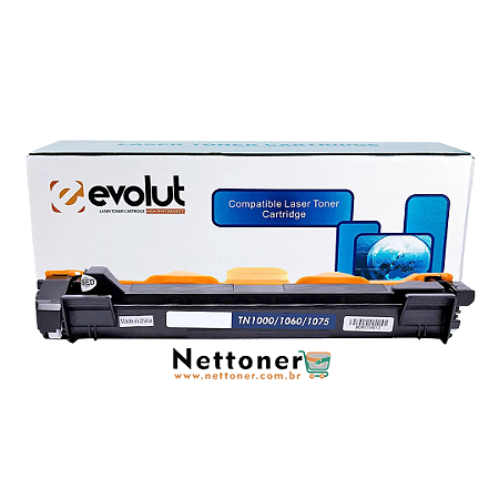 TONER COMPATÍVEL EVOLUT TN1060 BK 1K| TN1000 | TN1075 | 1060 | 1000 | 1075