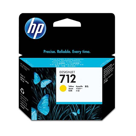 CARTUCHO DE TINTA P/ HP 712 AMARELO 3ED69A | PLOTTER T250 5HB06A T650 5HB08A 5HB10A | ORIGINAL 29ML