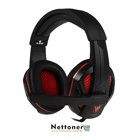 HEADSET FONE DE OUVIDO GAMER SATELLITE AE-364U C/ FIO C/ MIC. PRETO VERMELHO AE364U (420148)