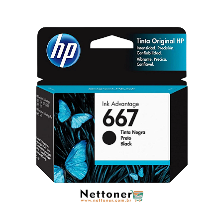 CART. DE TINTA P/ IMP HP 667 BLACK | 3YM79AL