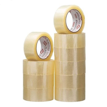 Kit 10 Fitas Adesivas Transparentes 45mm x100m – Alta Resistência e Versatilidade para Embalagens