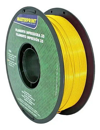 Filamento 3D PLA 1,75mm 1kg Amarelo Masterprint Impressora 3D