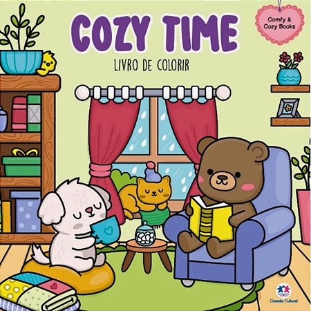 LIVRO PARA COLORIR COZY TIME CAPA COMUM PARA ADULTOS E CRIANÇAS