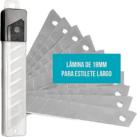 LAMINA P/ ESTILETE 18MM MASTERPINT MP452 CX C/ 10 LAMINAS