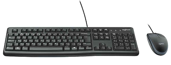 COMBO TECLADO + MOUSE LOGITECH C/ FIO USB MK120