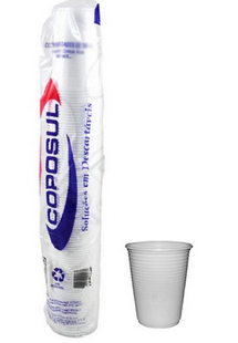 COPO DESCARTAVEL 180ml PLASTICO BC PS C/ 100 UND | COPOSUL