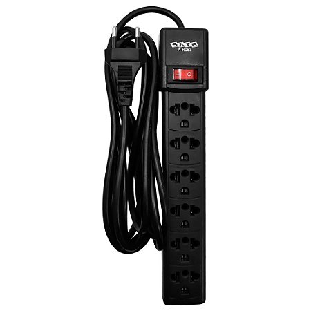 FILTRO DE LINHA 6 TOMADAS SATELLITE | A-R053 | 3 MT | AR053 - (bivolt)