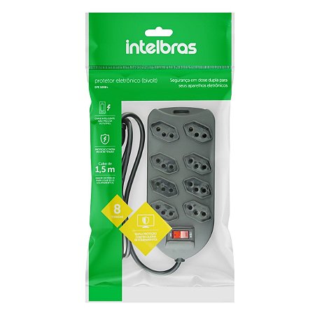 PROTETOR FILTRO DE LINHA 8 TOMADAS INTELBRAS EPE 1008
