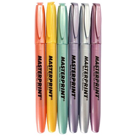 KIT MARCA TEXTO 6 CORES - MP612 METALICO C/ GLITTER - MASTERPRINT