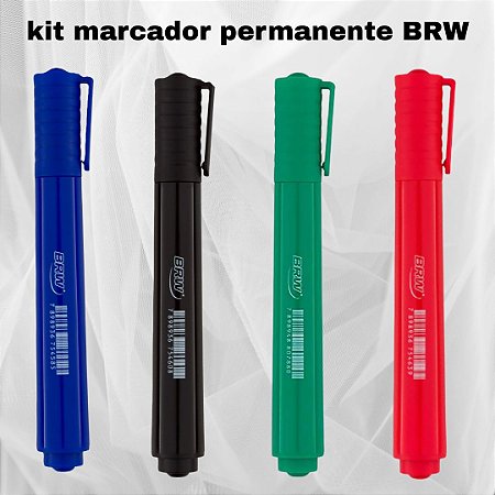 MARCADOR PERMANENTE BRW COM 4 CORES | PINCEL ATOMICO