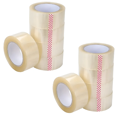 KIT COM 10 FITAS ADESIVAS TRANSPARENTE 45mm X 100mm
